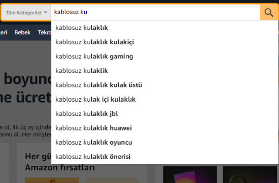 amazon anahtar kelime önerisi